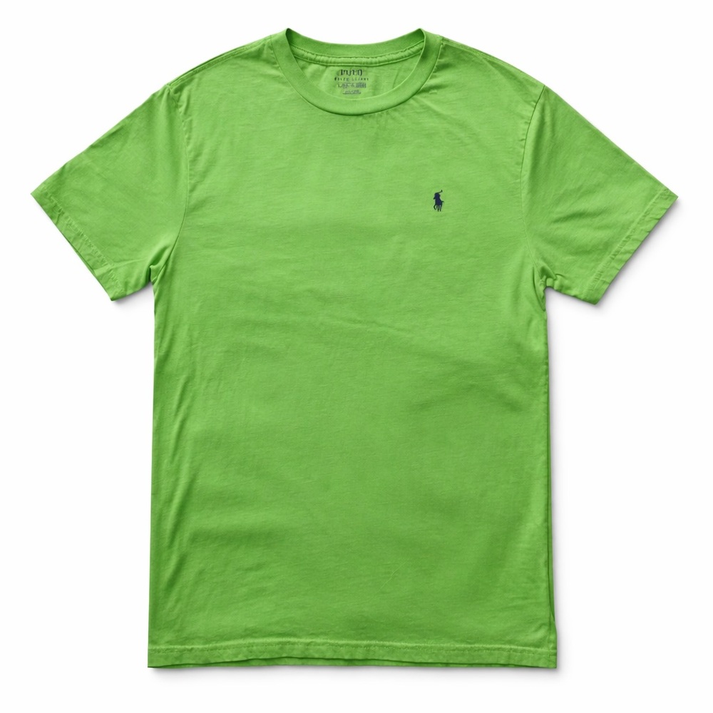 Ralph Lauren Polo T-Shirt Youth Large Green Classic Polo Logo Cotton Tee